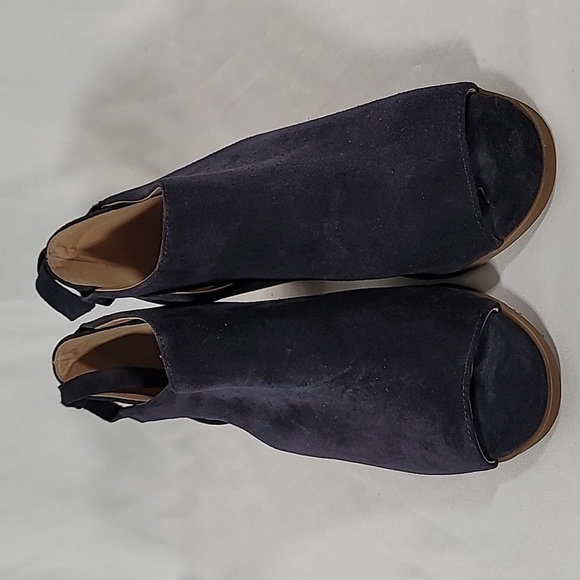 💚 Lucky Brand Betsee Bootie Sandal peep toe  suede leather shoes Size 7 M - Picture 7 of 13